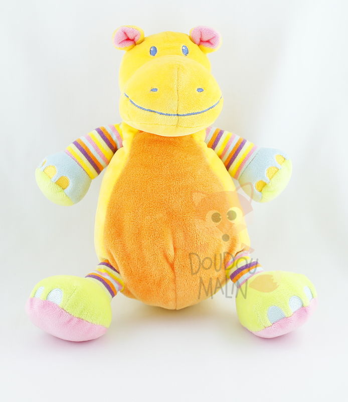  jungle animal soft toy hippopotamus yellow orange 